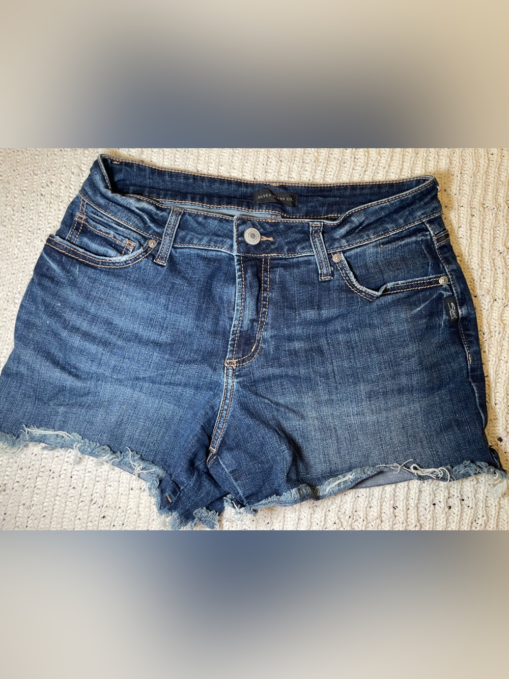 Silver Jeans Blue Frayed Hem Denim Shorts